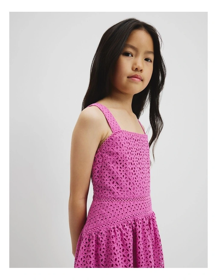 Broderie Dress in Grape image 2