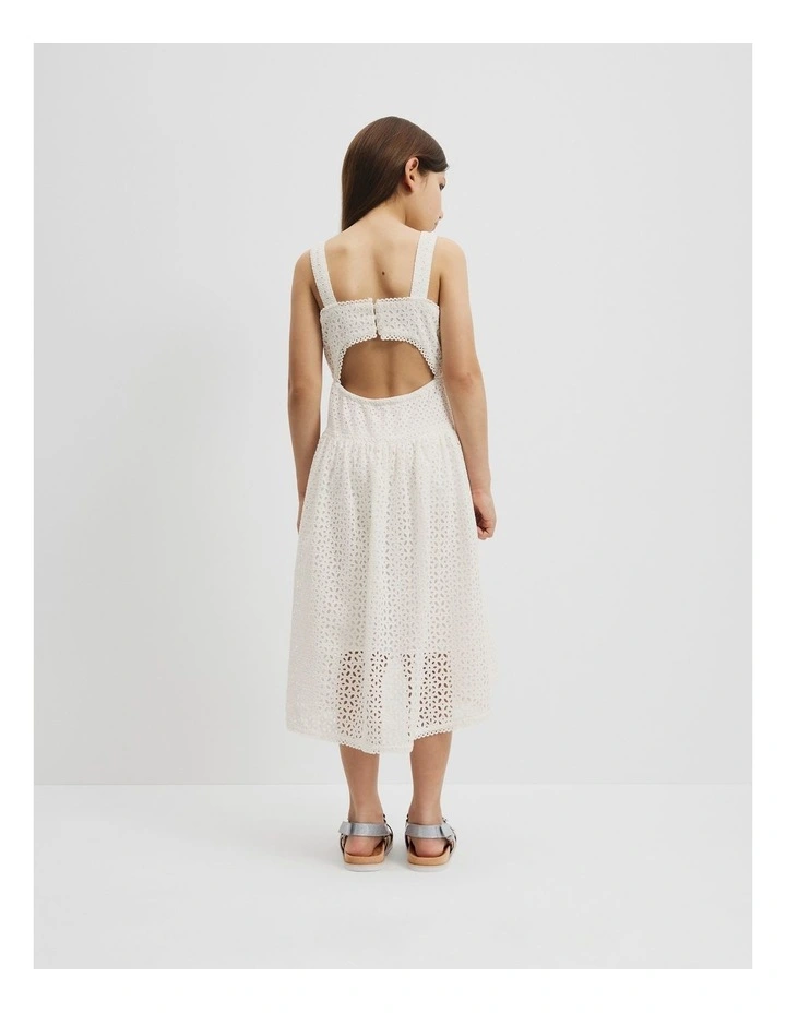 Broderie Dress in Marshmallow image 3