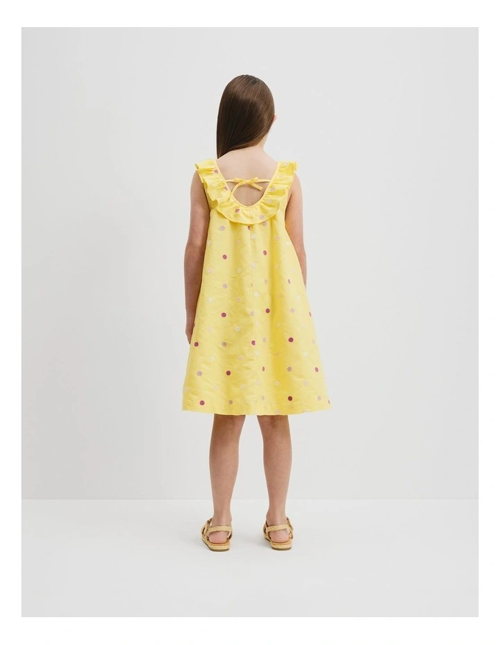 Multi Spot Mini Dress in Lemon image 3
