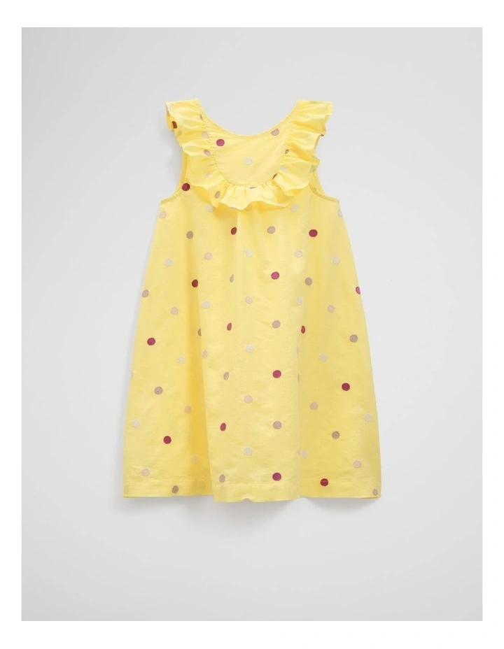 Multi Spot Mini Dress in Lemon image 4