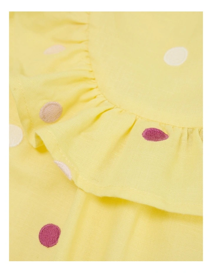 Multi Spot Mini Dress in Lemon image 5