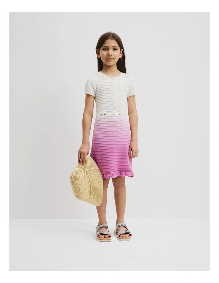 Organically Grown Cotton Ombre Knit Dress in Grape image 1