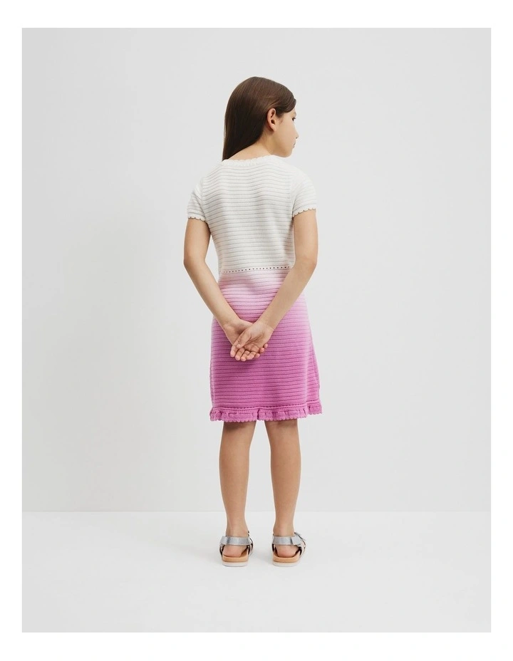 Organically Grown Cotton Ombre Knit Dress in Grape image 3