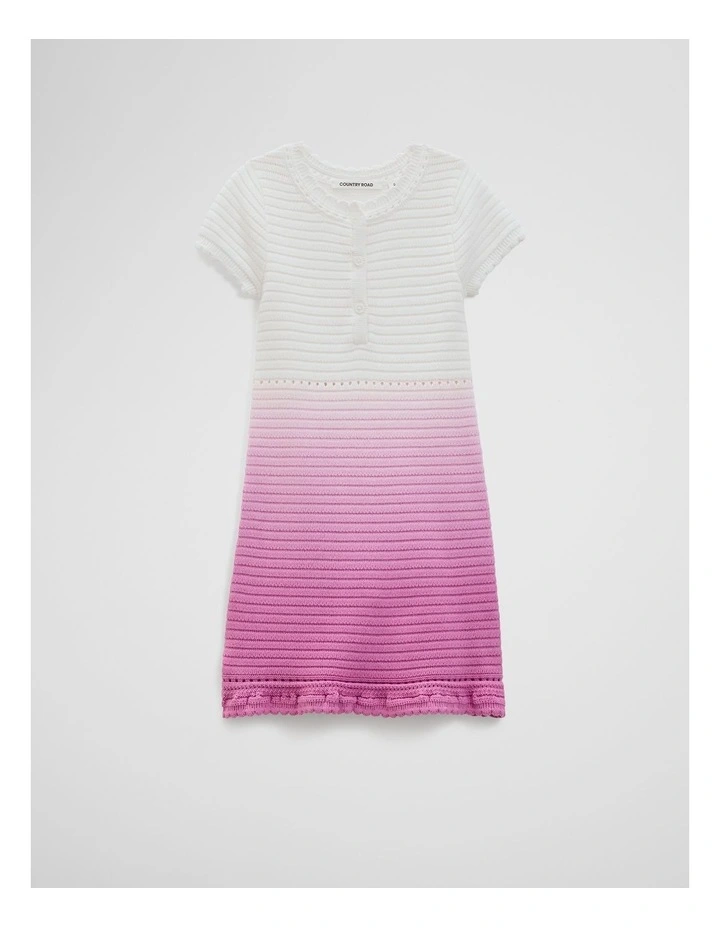 Organically Grown Cotton Ombre Knit Dress in Grape image 4