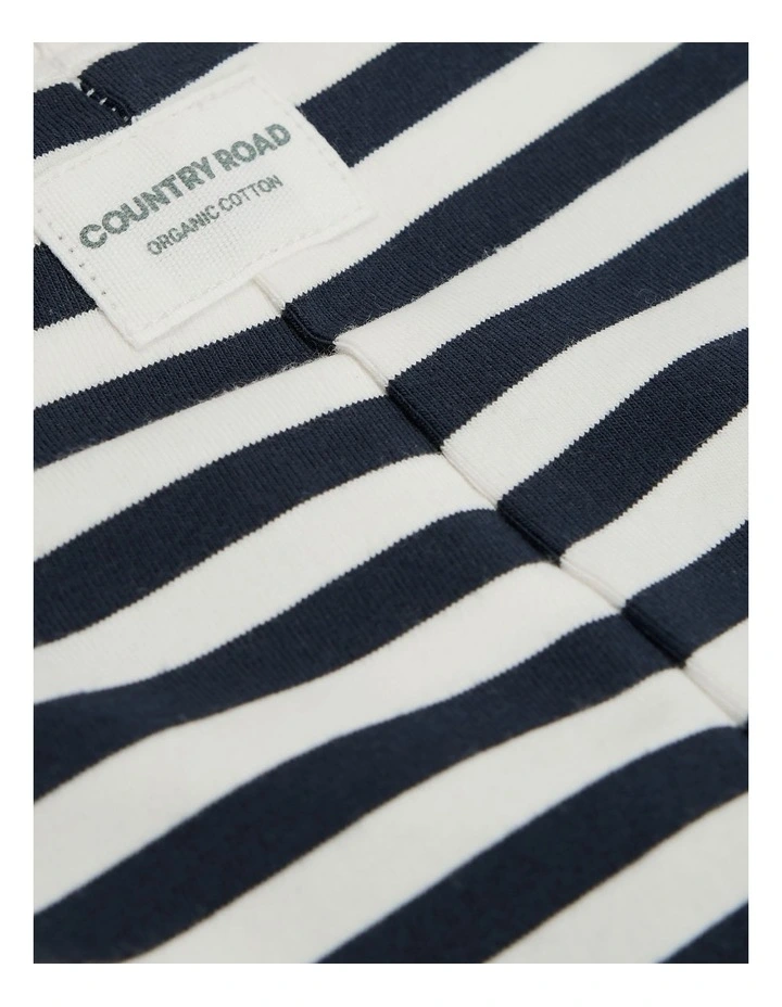Organically Grown Cotton Blend Bike Short in Navy Stripe image 5