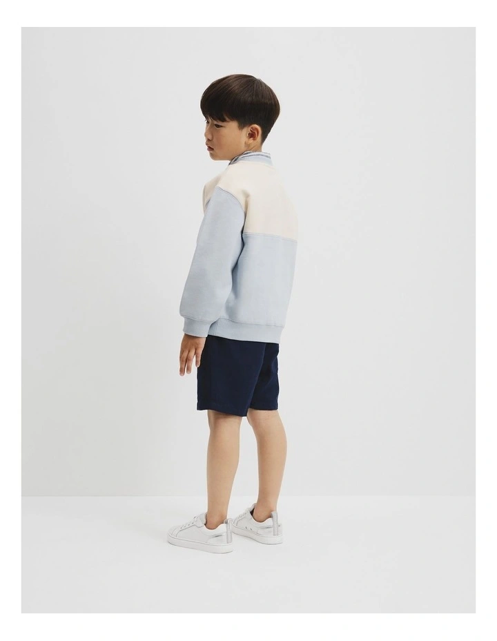 Australian Cotton Splice Logo Sweat in Soft Blue image 3