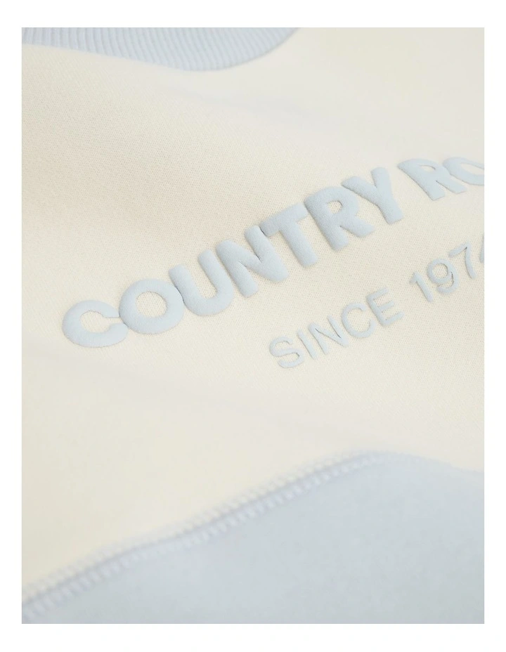 Australian Cotton Splice Logo Sweat in Soft Blue image 5