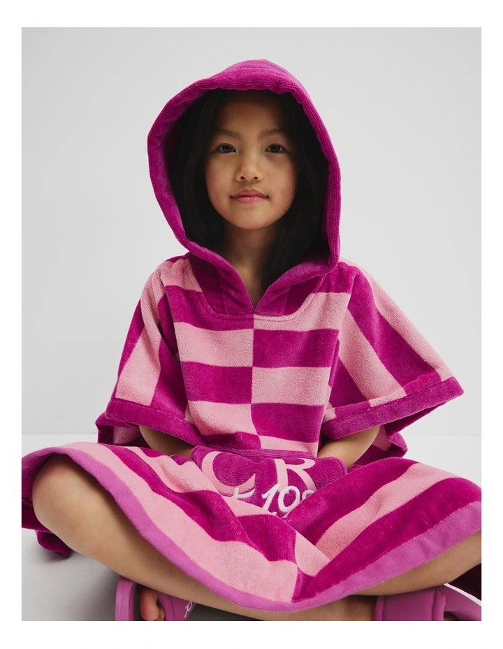 Cotton CR Est. 1974 Swim Poncho in Grape Stripe image 2