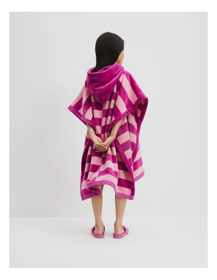 Cotton CR Est. 1974 Swim Poncho in Grape Stripe image 3