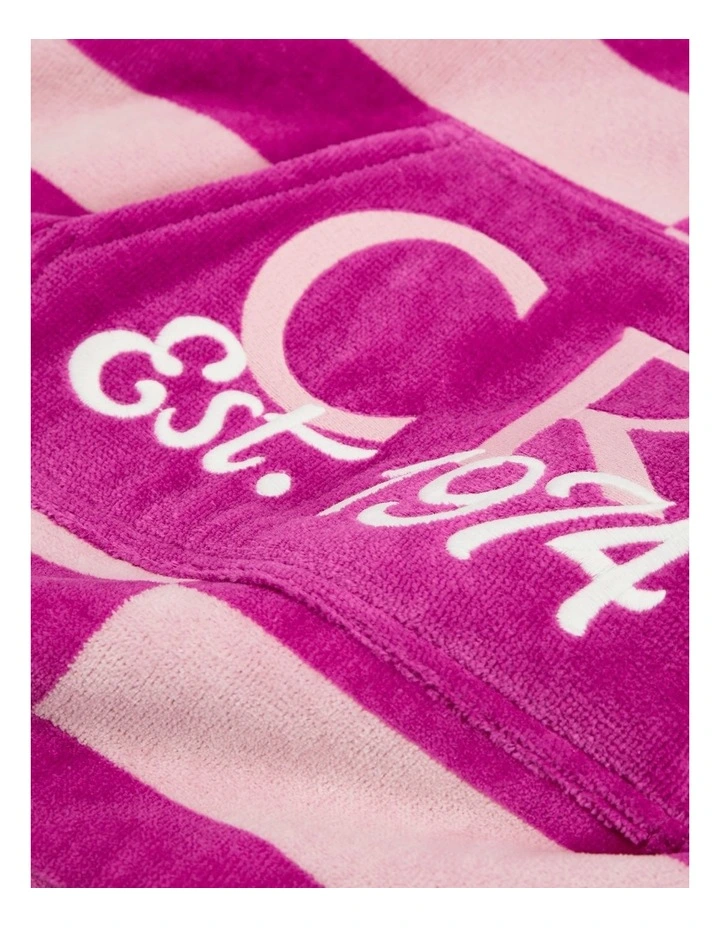 Cotton CR Est. 1974 Swim Poncho in Grape Stripe image 5