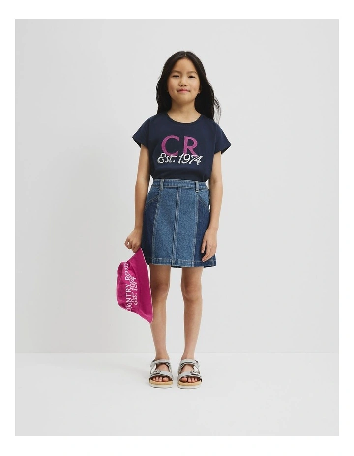 Embroidered Logo T-Shirt in Navy image 2