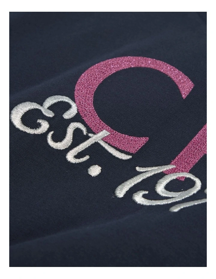 Embroidered Logo T-Shirt in Navy image 5
