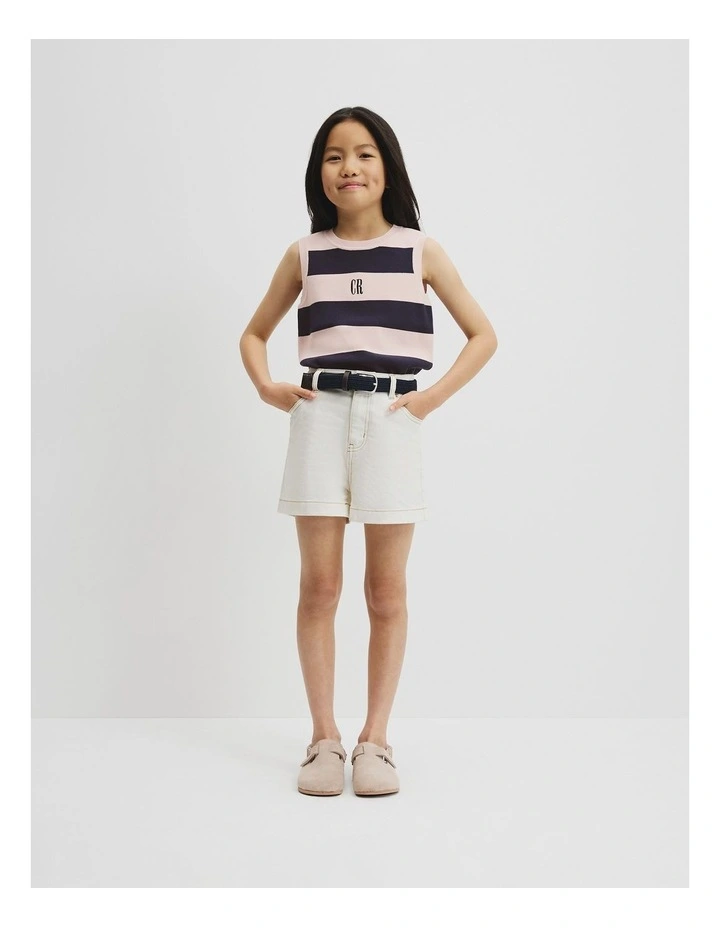 Stripe Knit Tank in Navy image 1