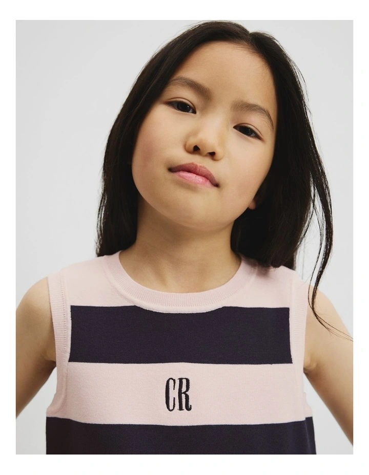 Stripe Knit Tank in Navy image 2