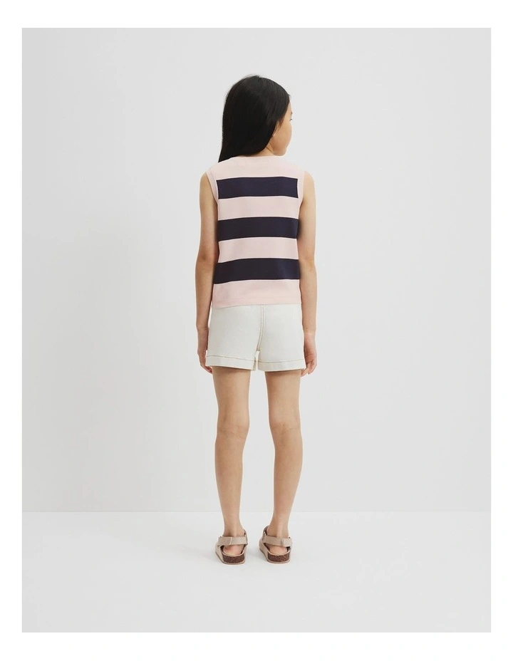 Stripe Knit Tank in Navy image 3