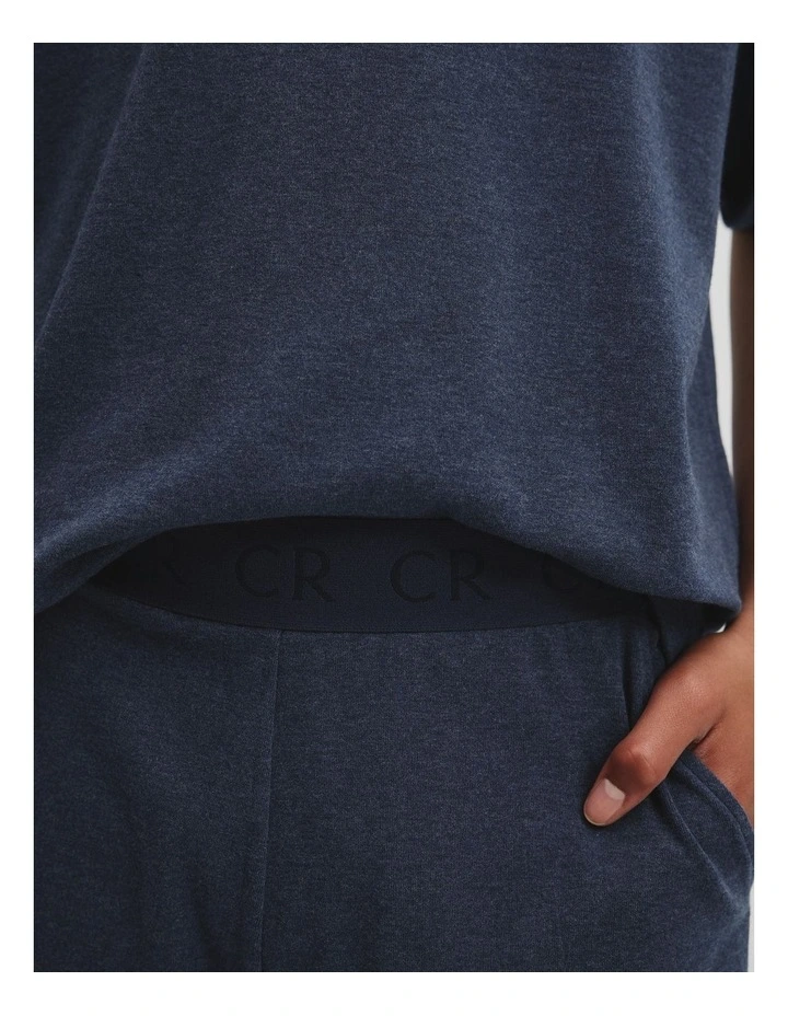 Teen Organically Grown Cotton Blend Relaxed Logo Pyjama Set in Navy Marle image 2