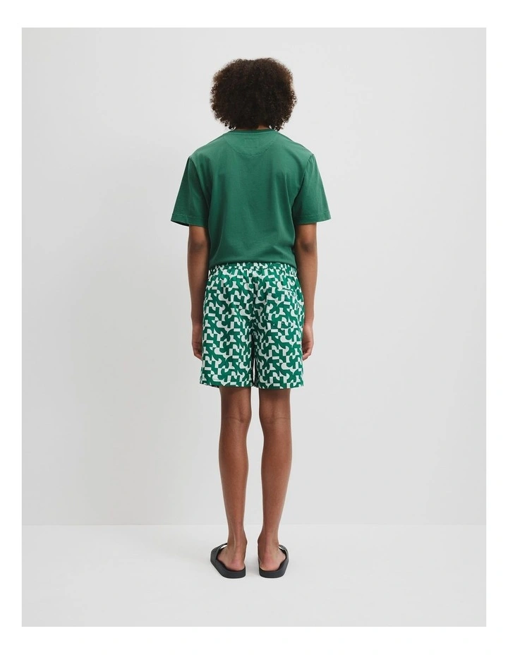 Teen Recycled Blend Spliced Geometric Board Short in 0 image 4