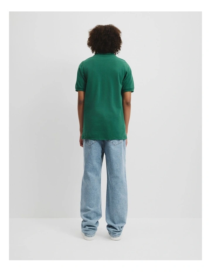 Teen Recycled Cotton Blend Polo Shirt in Jungle image 4