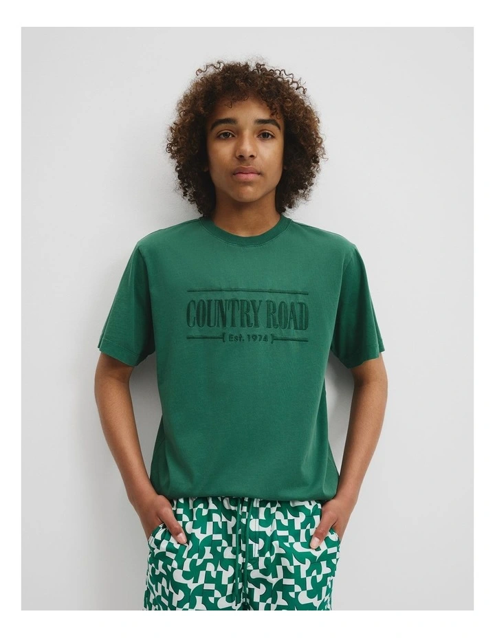 Teen Verified Australian Cotton Heritage Oversized T-shirt in Jungle image 3