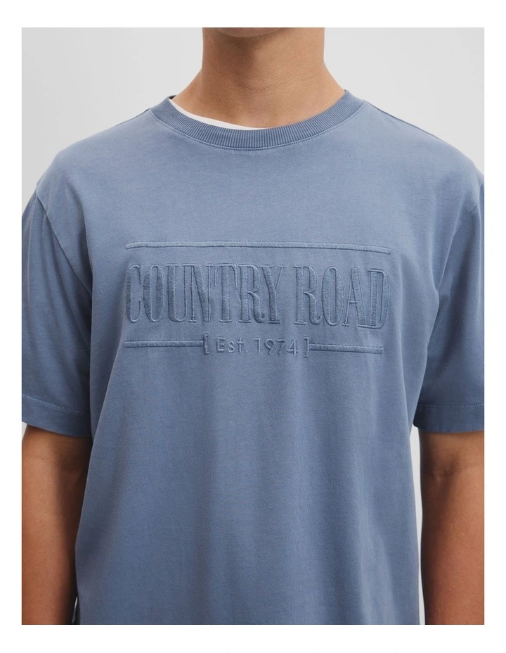 Teen Verified Australian Cotton Heritage Oversized T-shirt in Faded Blue image 3