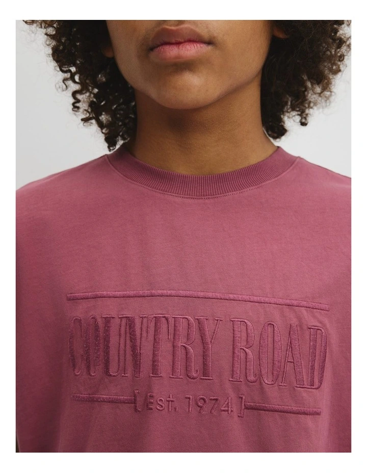 Teen Verified Australian Cotton Heritage Oversized T-shirt in Deep Purple image 2