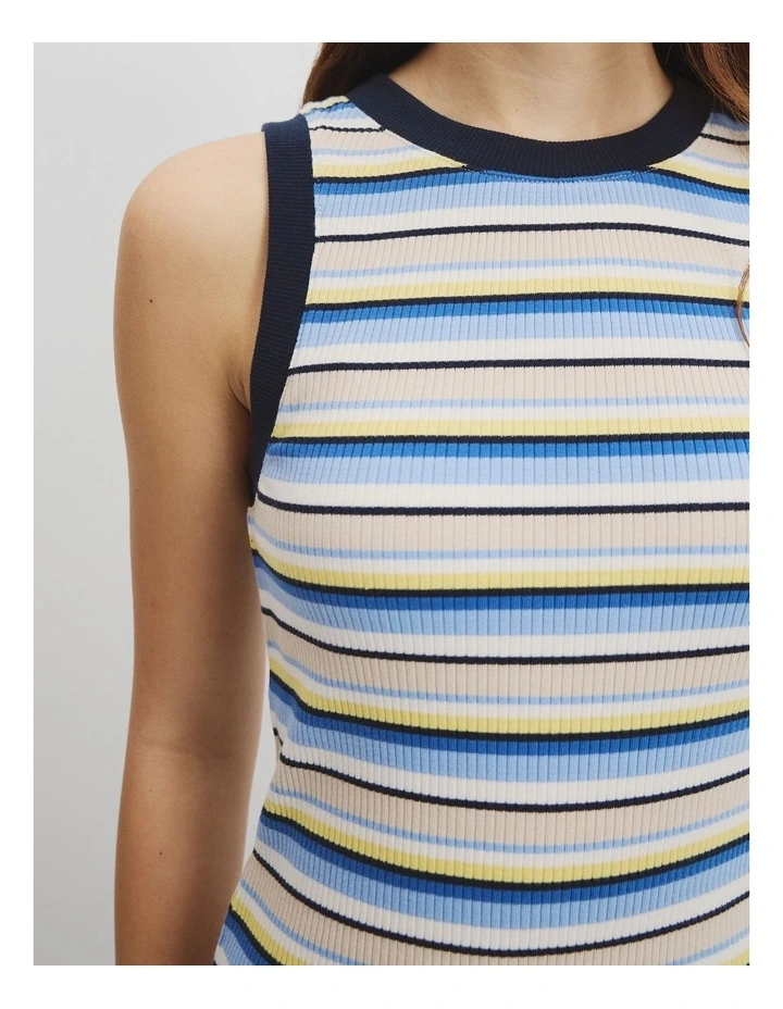 Teen Fitted Tank Dress in Multi Stripe image 2