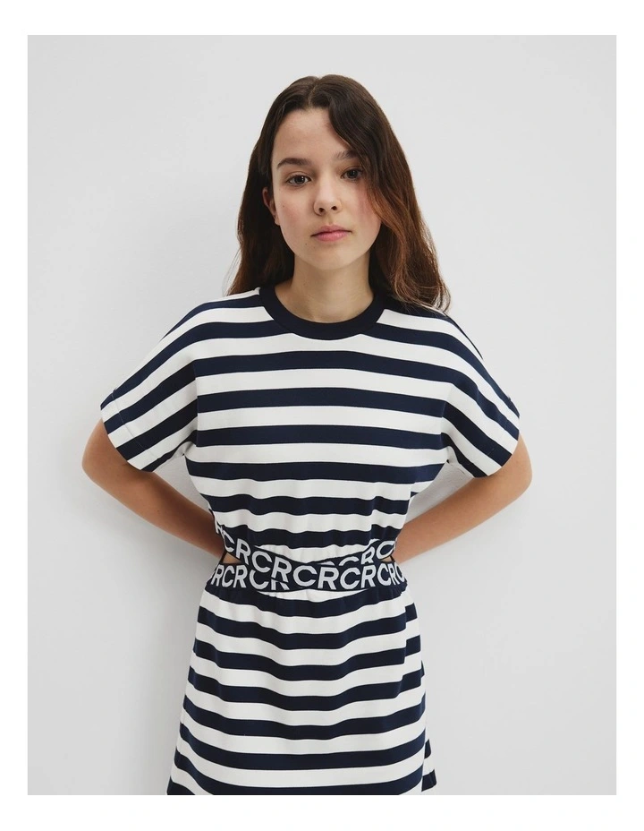 Teen Logo Cut-Out Dress in Navy image 3