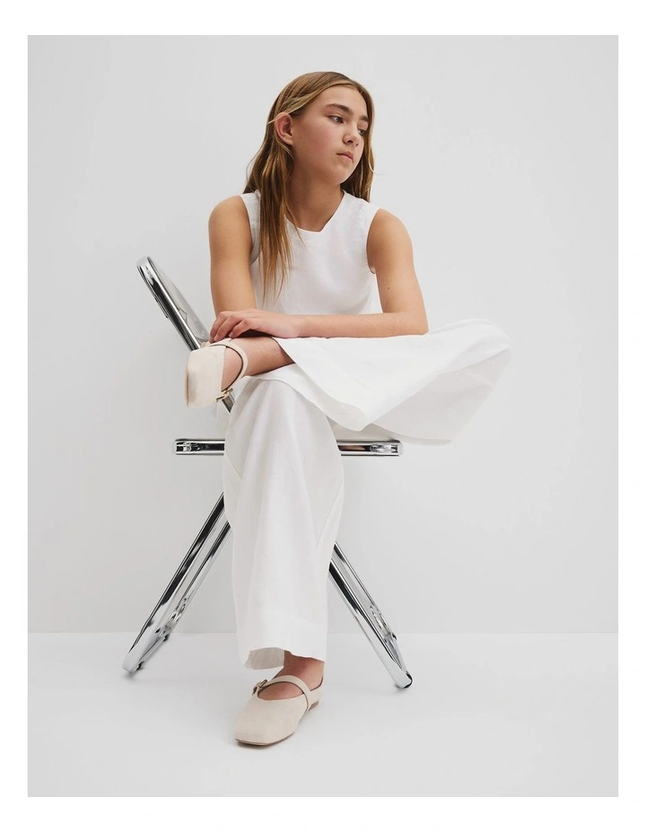 Teen Organically Grown Linen Pant in Marshmallow image 2
