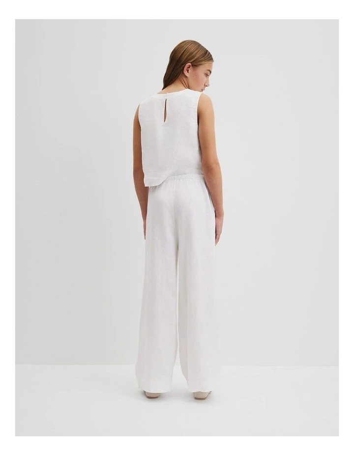 Teen Organically Grown Linen Pant in Marshmallow image 4