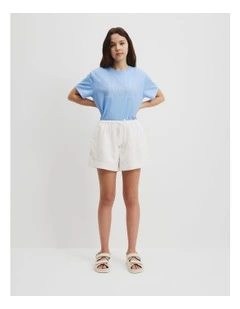 Teen Organically Grown Linen Short in Marshmallow
