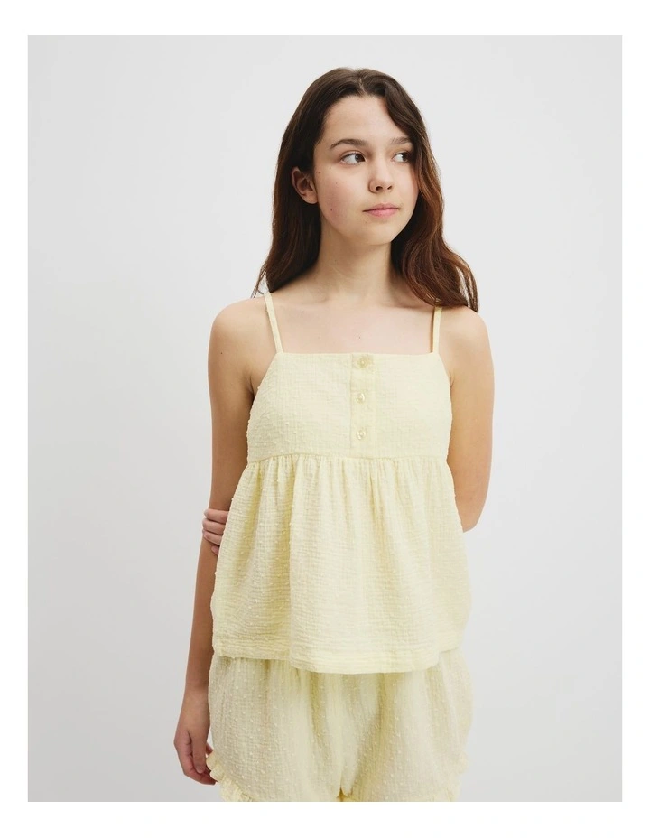Teen Woven Pyjama Set in Butter image 2