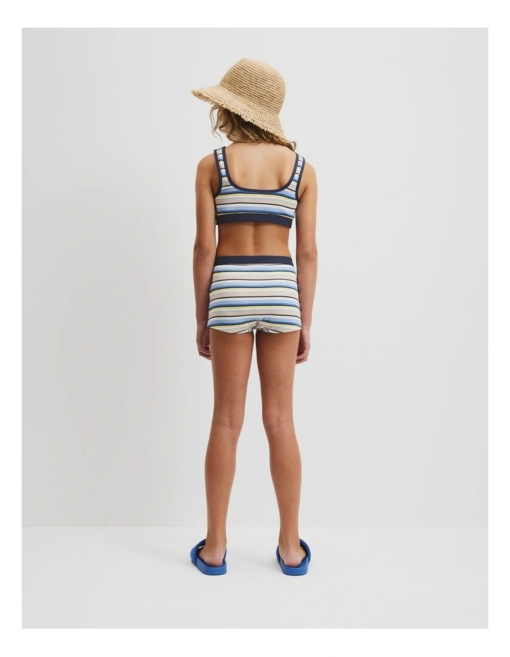 Teen Nylon Blend Crop Bikini Top in Multi Stripe image 4