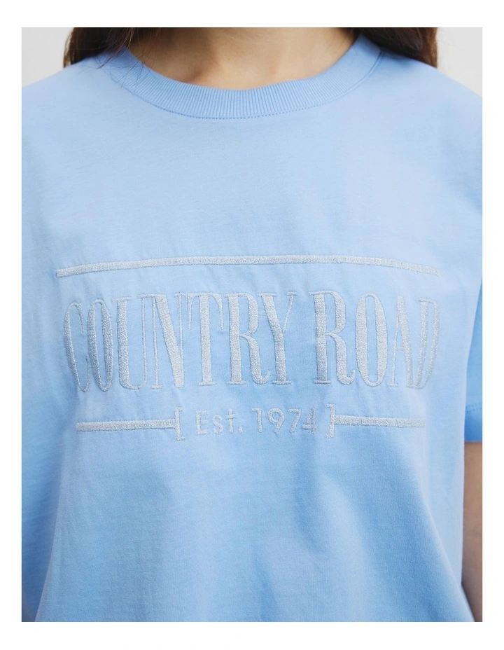 Teen Verified Australian Cotton Heritage T-shirt in Arctic Blue image 2