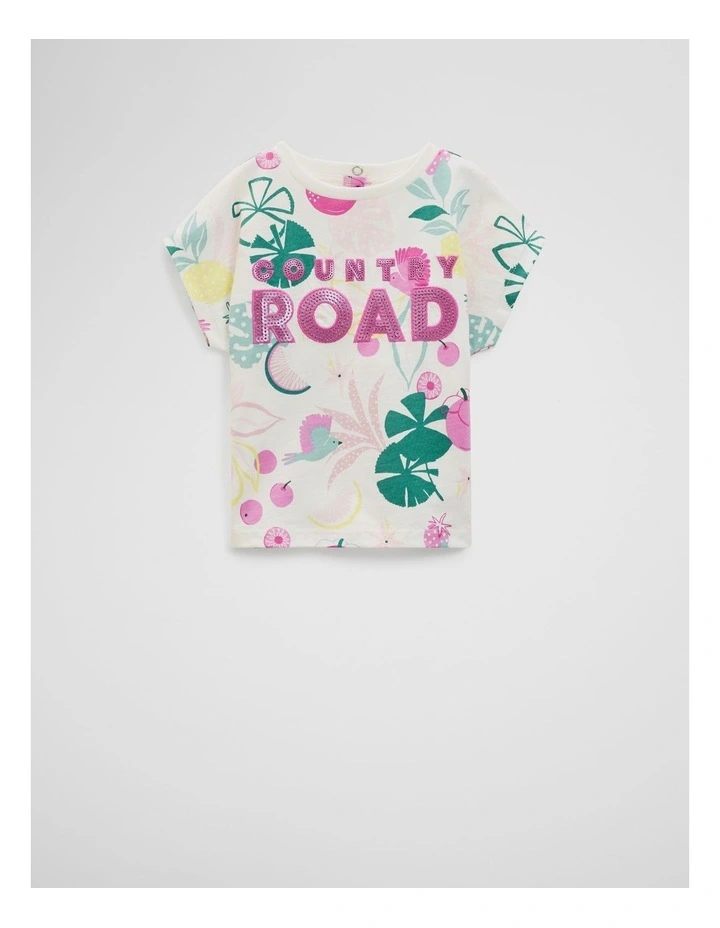 Organically Grown Cotton Sequin Logo T-Shirt in Paradise Marsh image 1