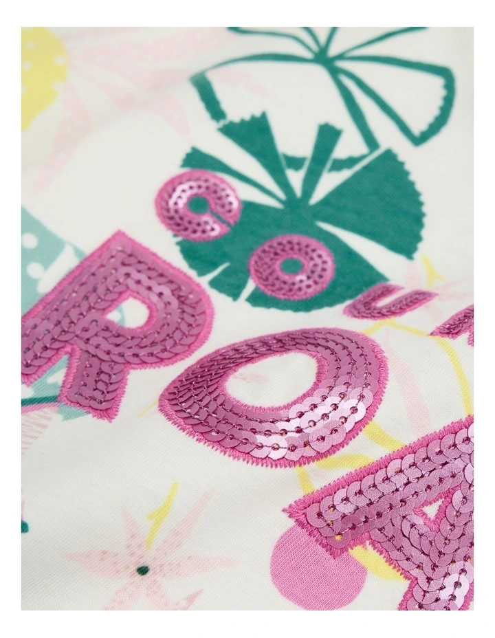 Organically Grown Cotton Sequin Logo T-Shirt in Paradise Marsh image 2
