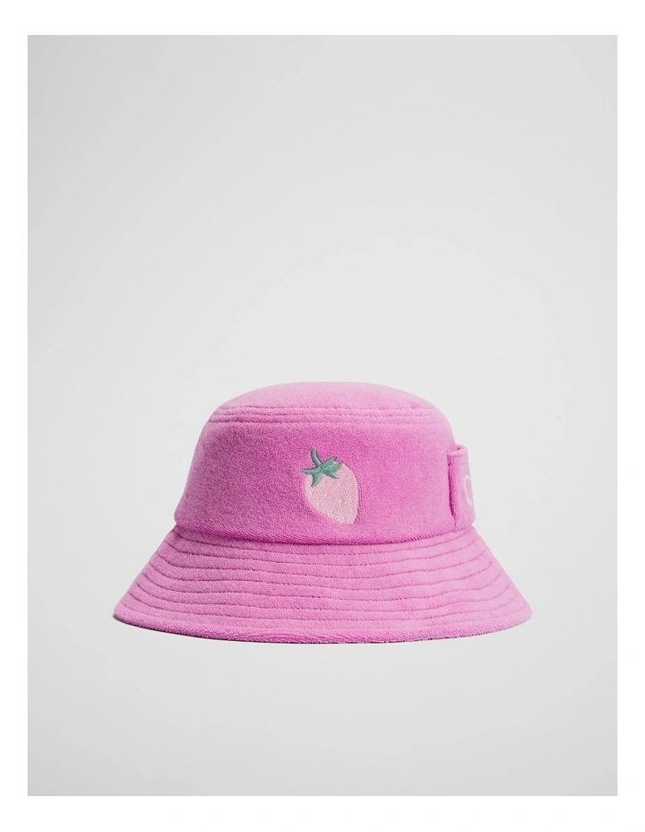 Organically Grown Cotton Terry Bucket Hat in Grape image 1