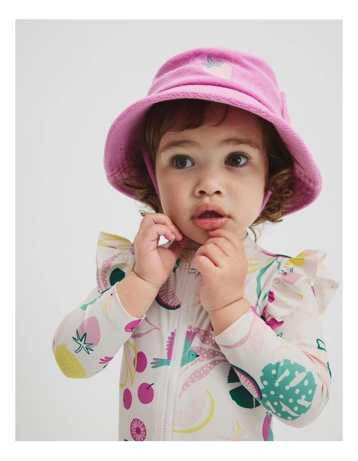 Organically Grown Cotton Terry Bucket Hat in Grape image 2