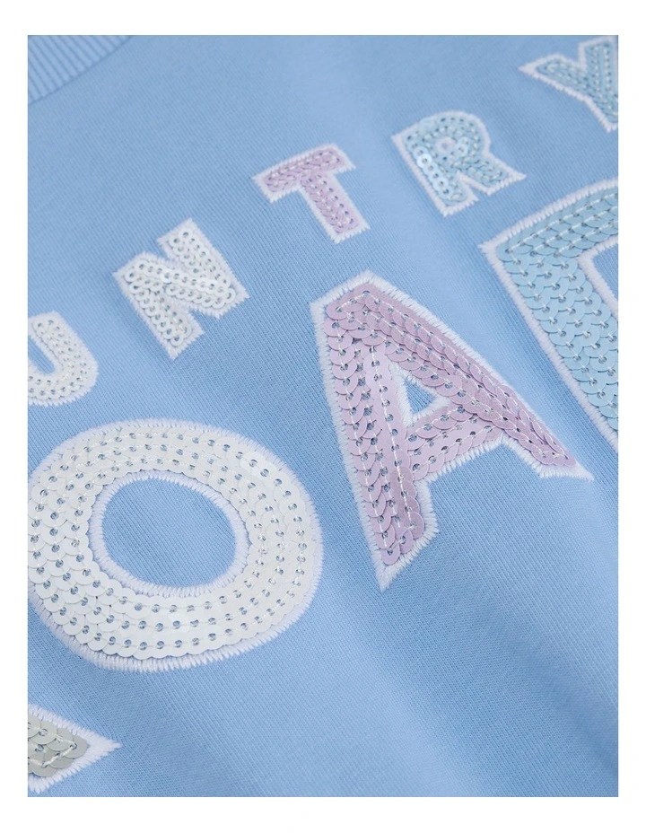 Organically Grown Cotton Logo T-Shirt Dress in Arctic Blue image 2