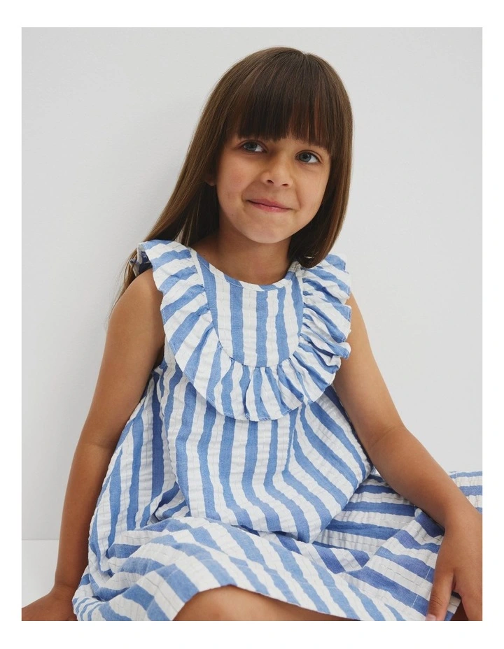 Stripe Mini Dress in Marine Stripe image 2