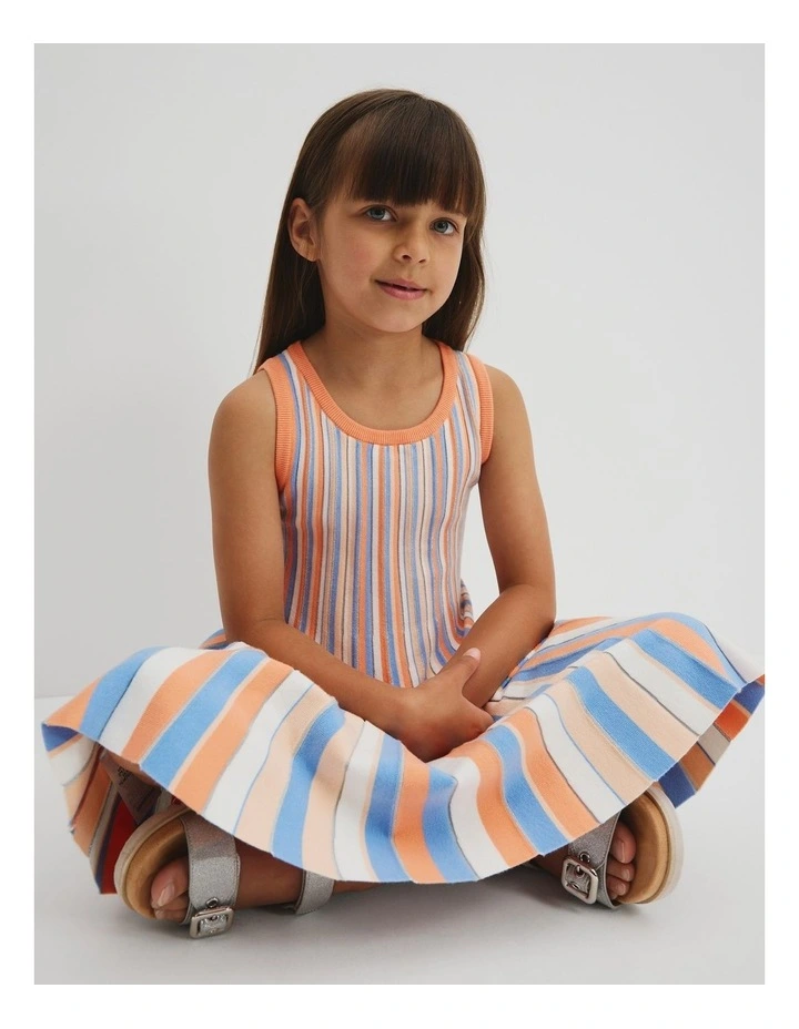 Organically Grown Cotton Blend Metallic Knit Tank Dress in Multicolour image 1