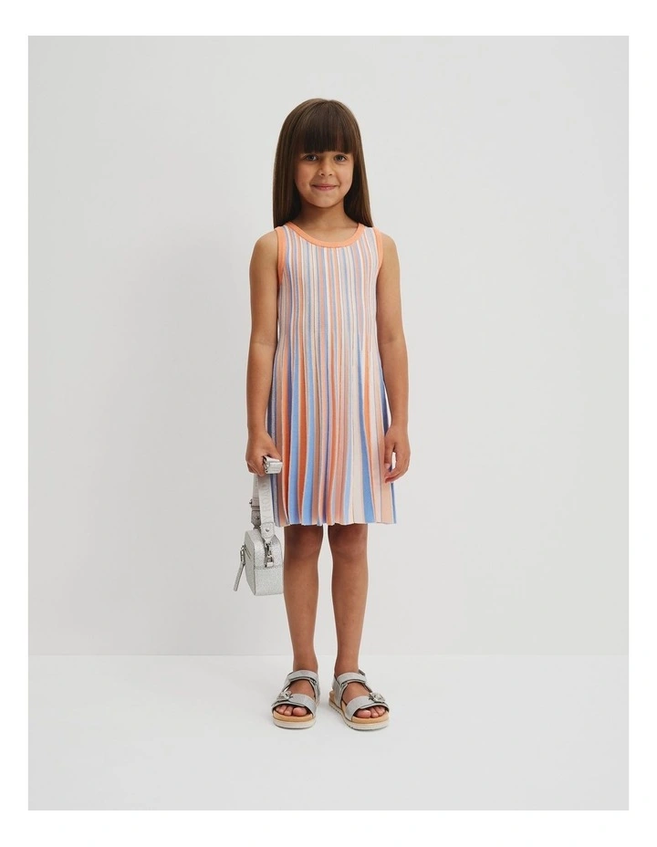 Organically Grown Cotton Blend Metallic Knit Tank Dress in Multicolour image 2