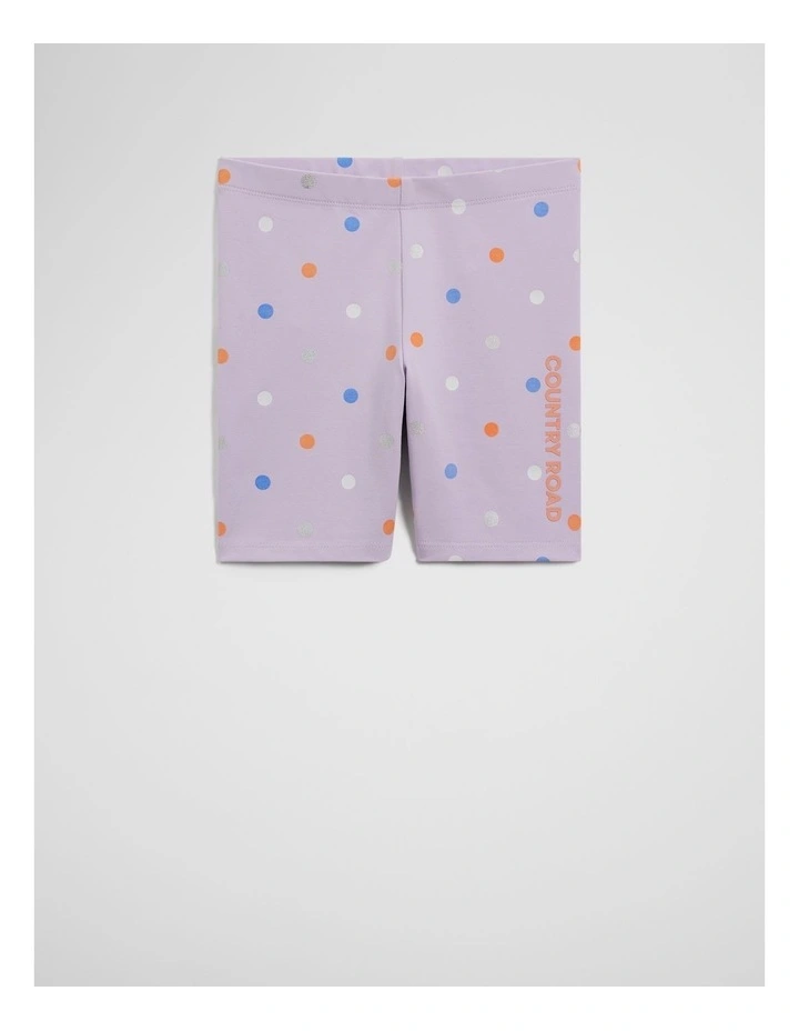 Cotton Blend Bike Short in Multi Spot Lilac image 1