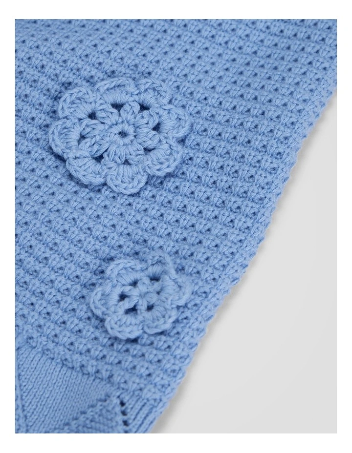 Organically Grown Cotton Flower Knit Tank in Arctic Blue image 5