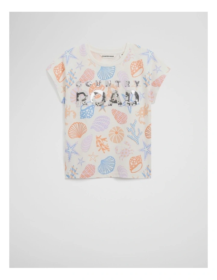 c Sequin Logo T-Shirt in Seaside Marsh image 1