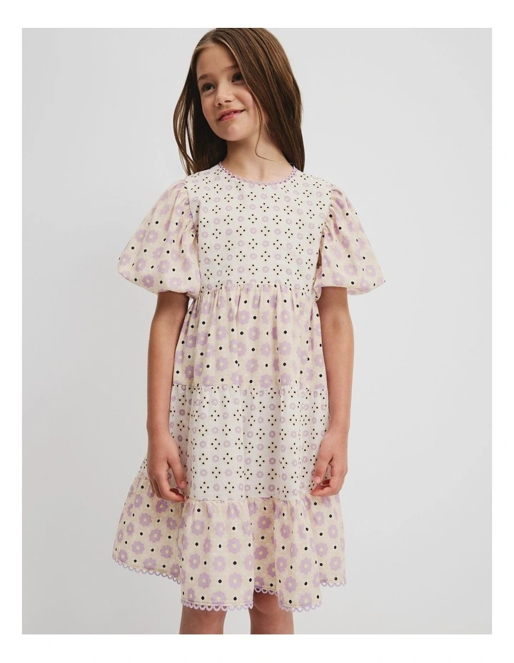 Organically Grown Cotton Geometric Splice Dress in Multicolour image 1