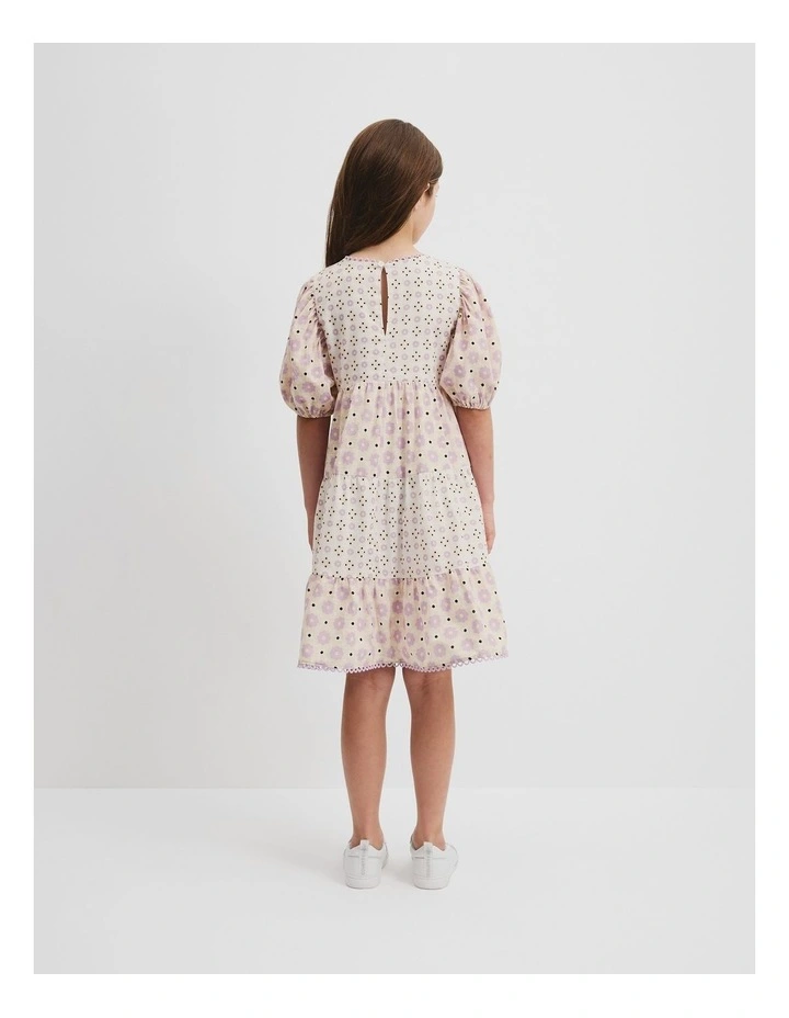 Organically Grown Cotton Geometric Splice Dress in Multicolour image 3