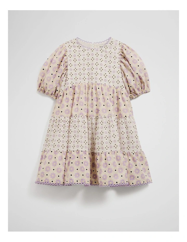 Organically Grown Cotton Geometric Splice Dress in Multicolour image 4