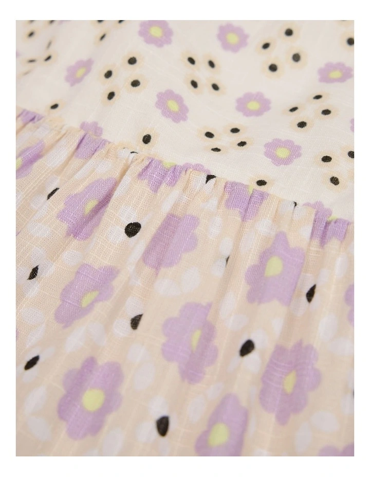 Organically Grown Cotton Geometric Splice Dress in Multicolour image 5