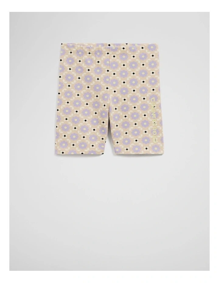 Organically Grown Cotton Blend Bike Short in Multi image 1