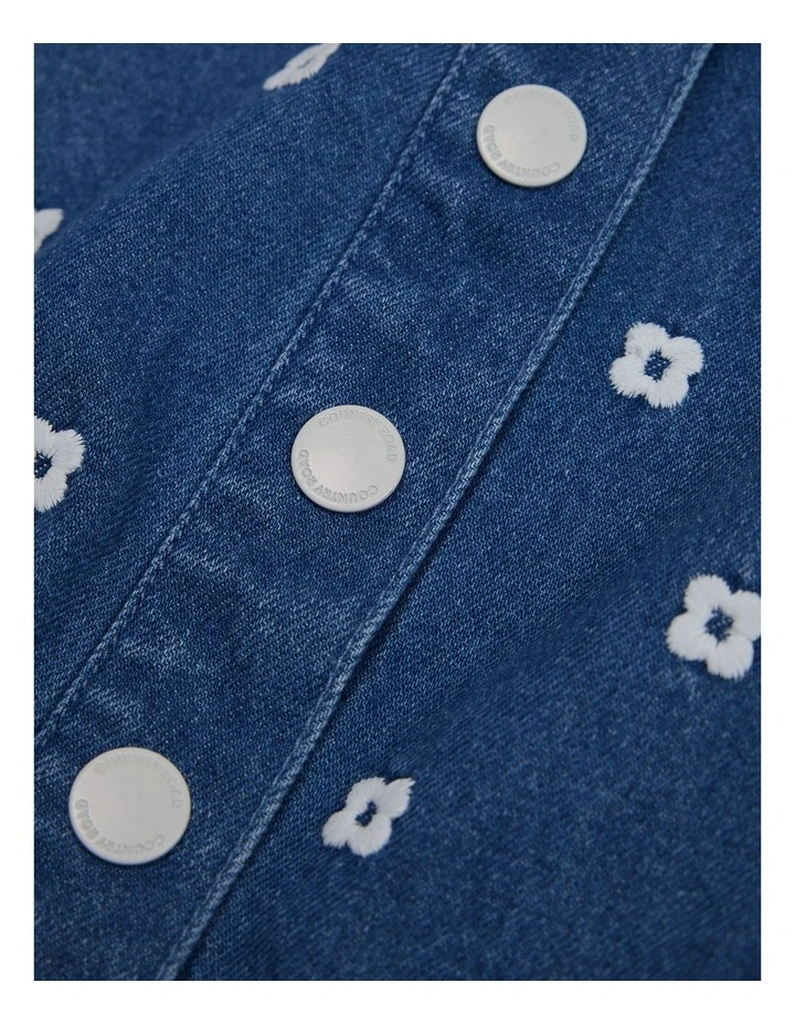 Geometric Denim Skirt in Indigo image 5